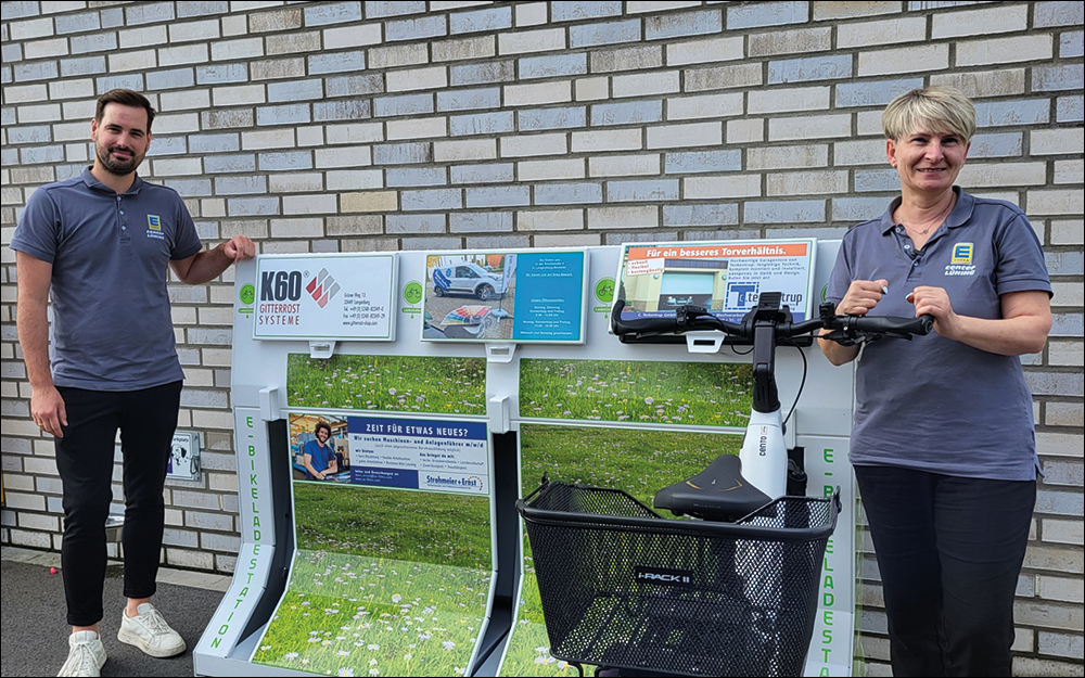 Neue E-Bike Ladestation beim EDEKA center LÜNING Langenberg